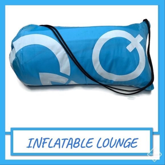 NWOT GoHiQ Inflatable Lounger w/ Carry Bag Blue - Picture 1 of 3